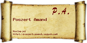 Poszert Amand névjegykártya